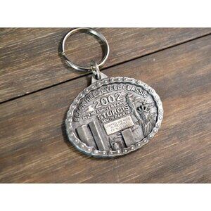2002 Pewter Motorcycle Keychain Sturgis SD Rally Black Hills 911 Tower Tribute